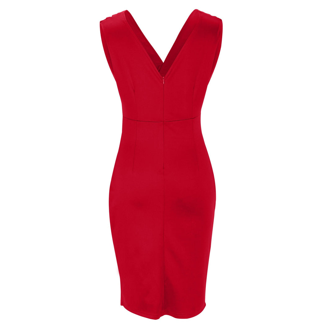 SVEA | Elegantes Figurbetontes Kleid mit V-Ausschnitt und Schlitz