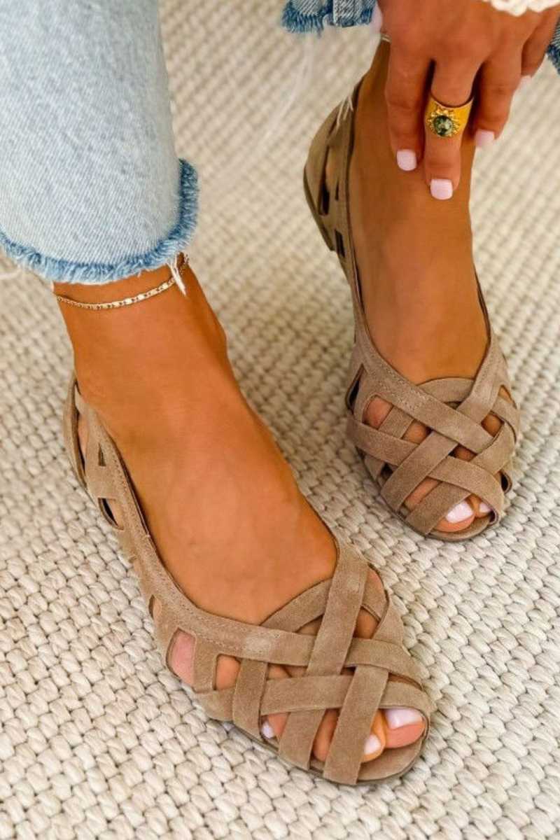 Lena | Geflochtene Sandalen mit Spitze