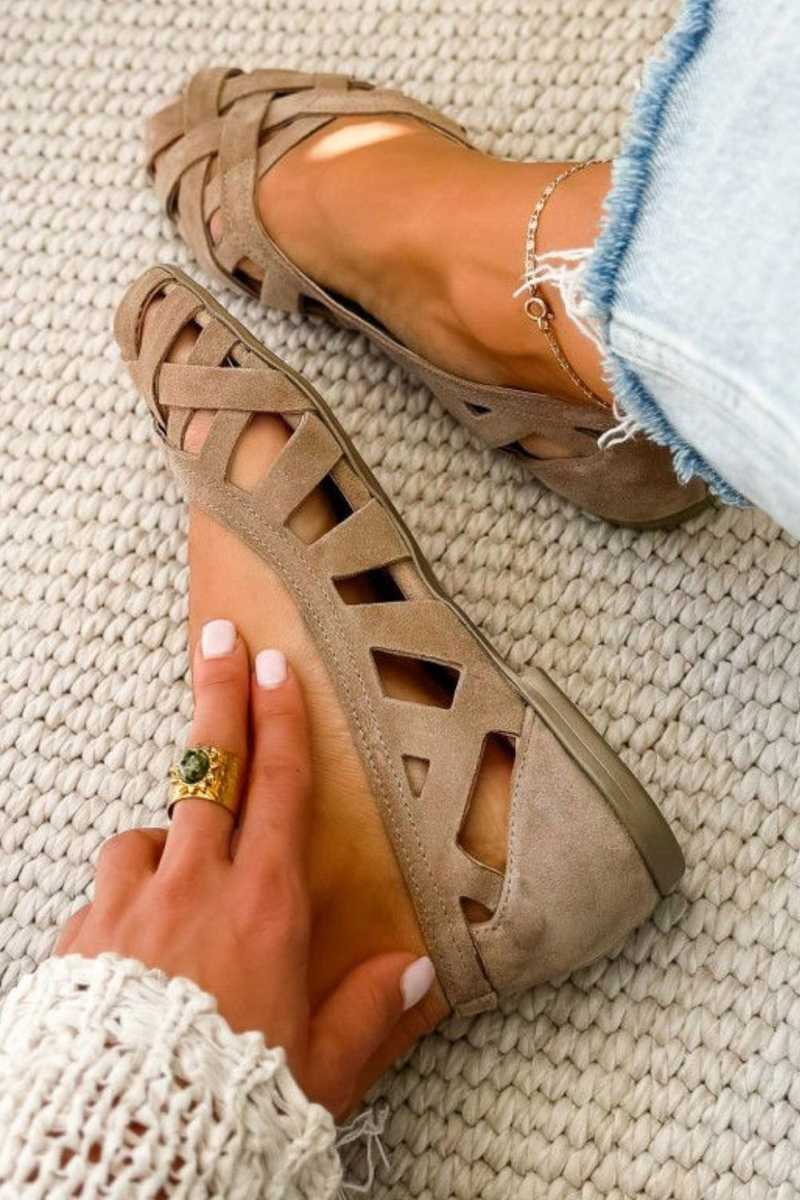 Lena | Geflochtene Sandalen mit Spitze