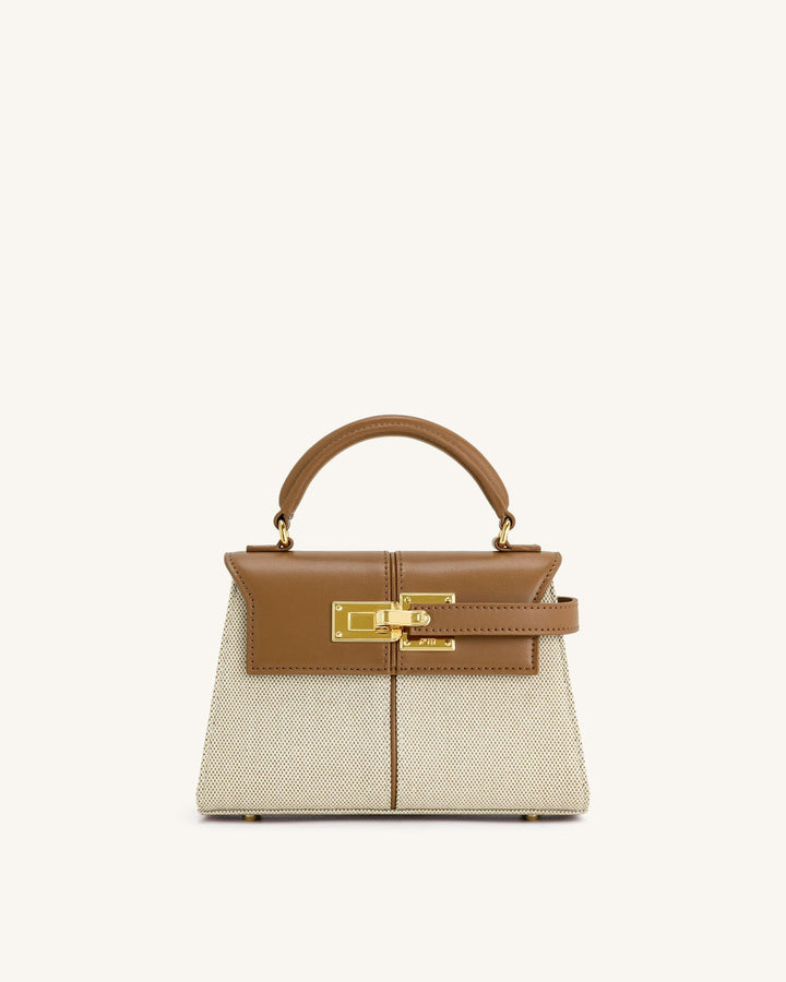 Top Handle Bag - Brown Canvas