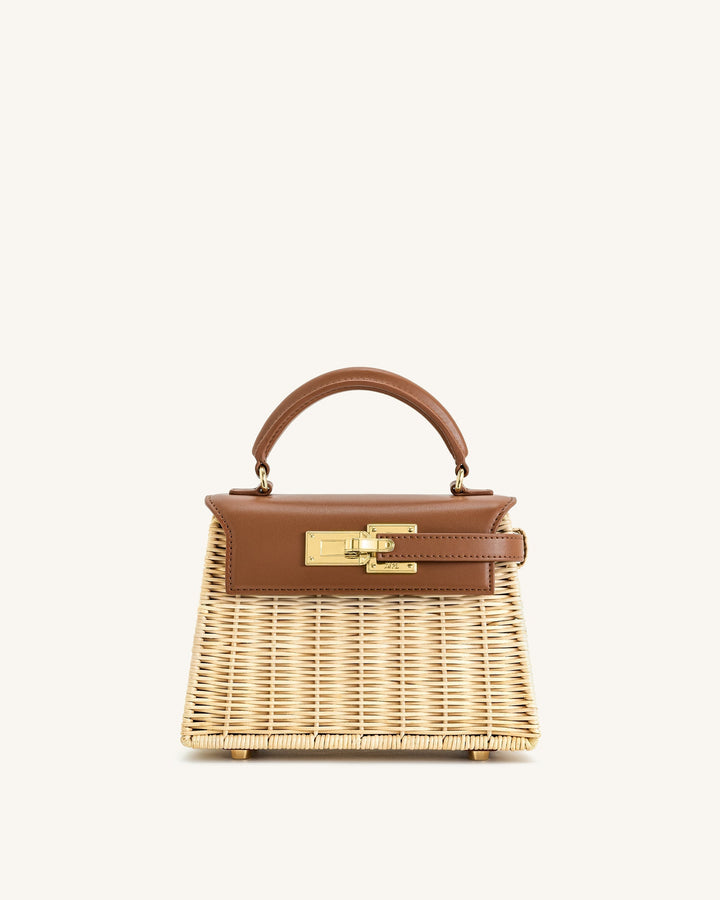 Weaving Handbag - Brown Rattan