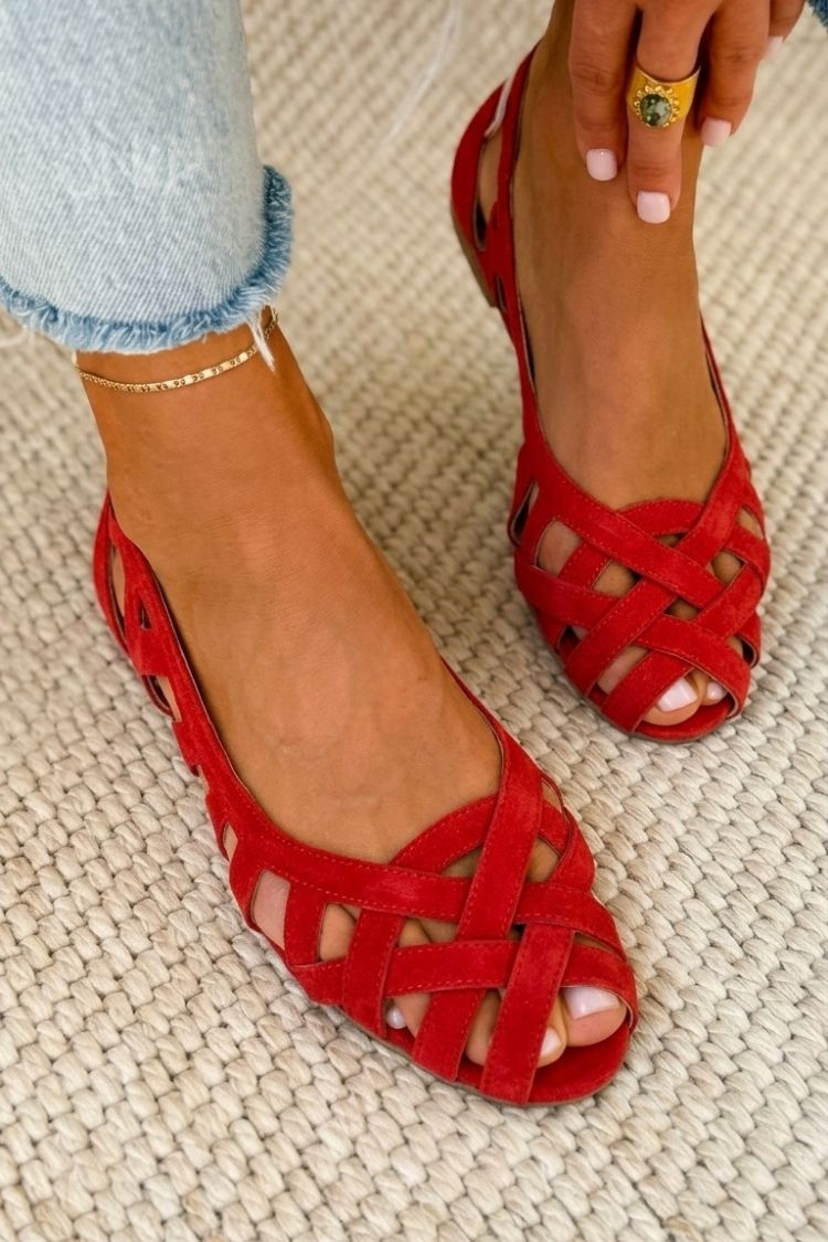 Lena | Geflochtene Sandalen mit Spitze