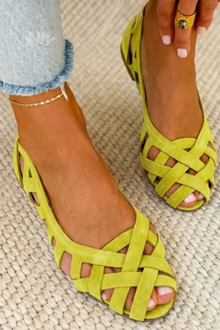 Lena | Geflochtene Sandalen mit Spitze