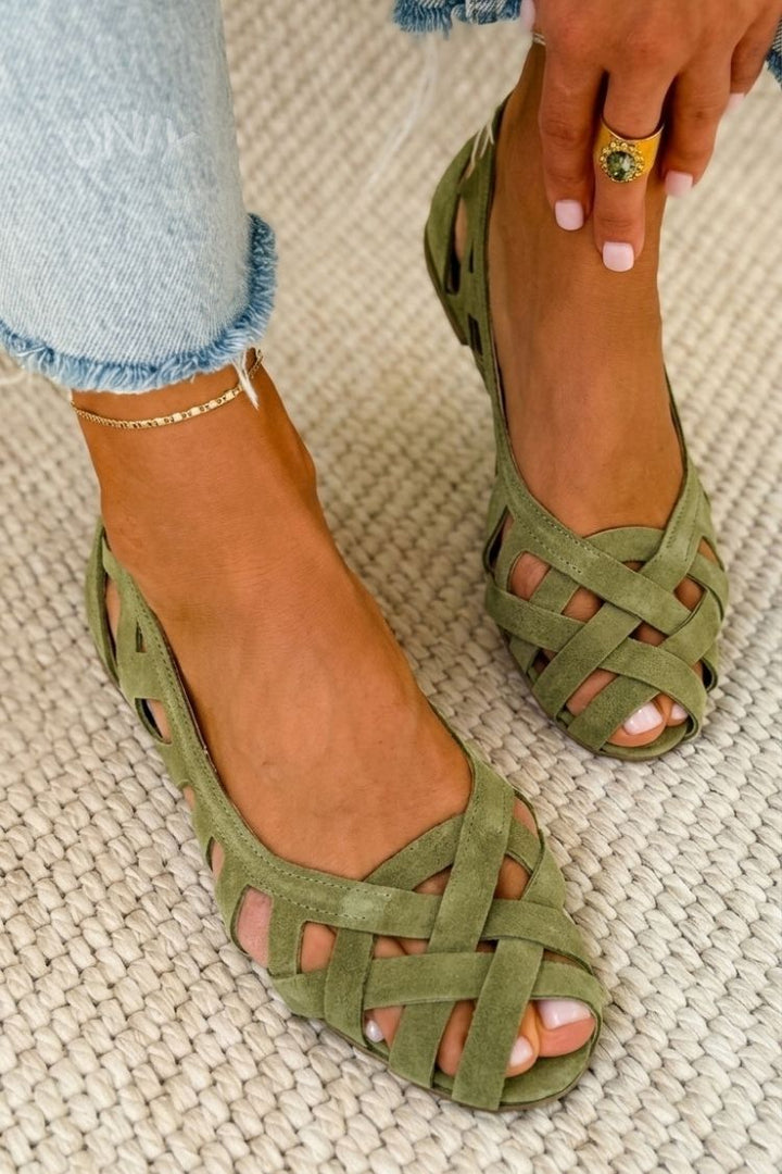 Lena | Geflochtene Sandalen mit Spitze