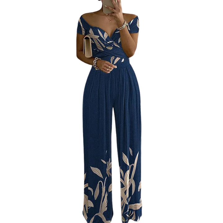 Floral Off Shoulder Wrap Jumpsuit