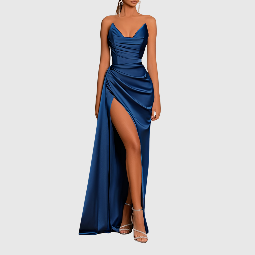 Flowing Satin Maxi Dress