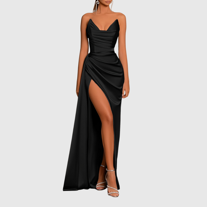 Flowing Satin Maxi Dress