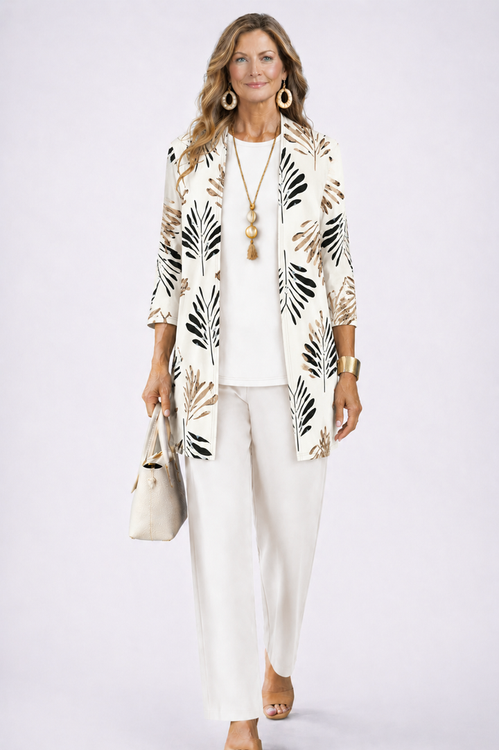 Relaxed Fit Loungewear Set with Cardigan and Wide Trousers