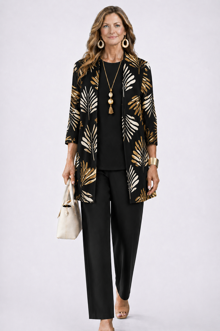 Relaxed Fit Loungewear Set with Cardigan and Wide Trousers