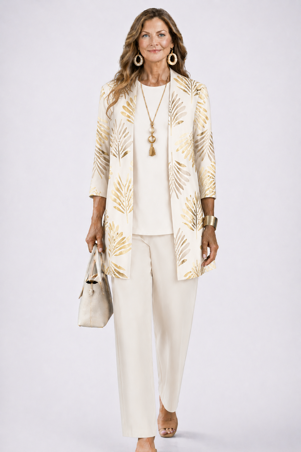 Relaxed Fit Loungewear Set with Cardigan and Wide Trousers