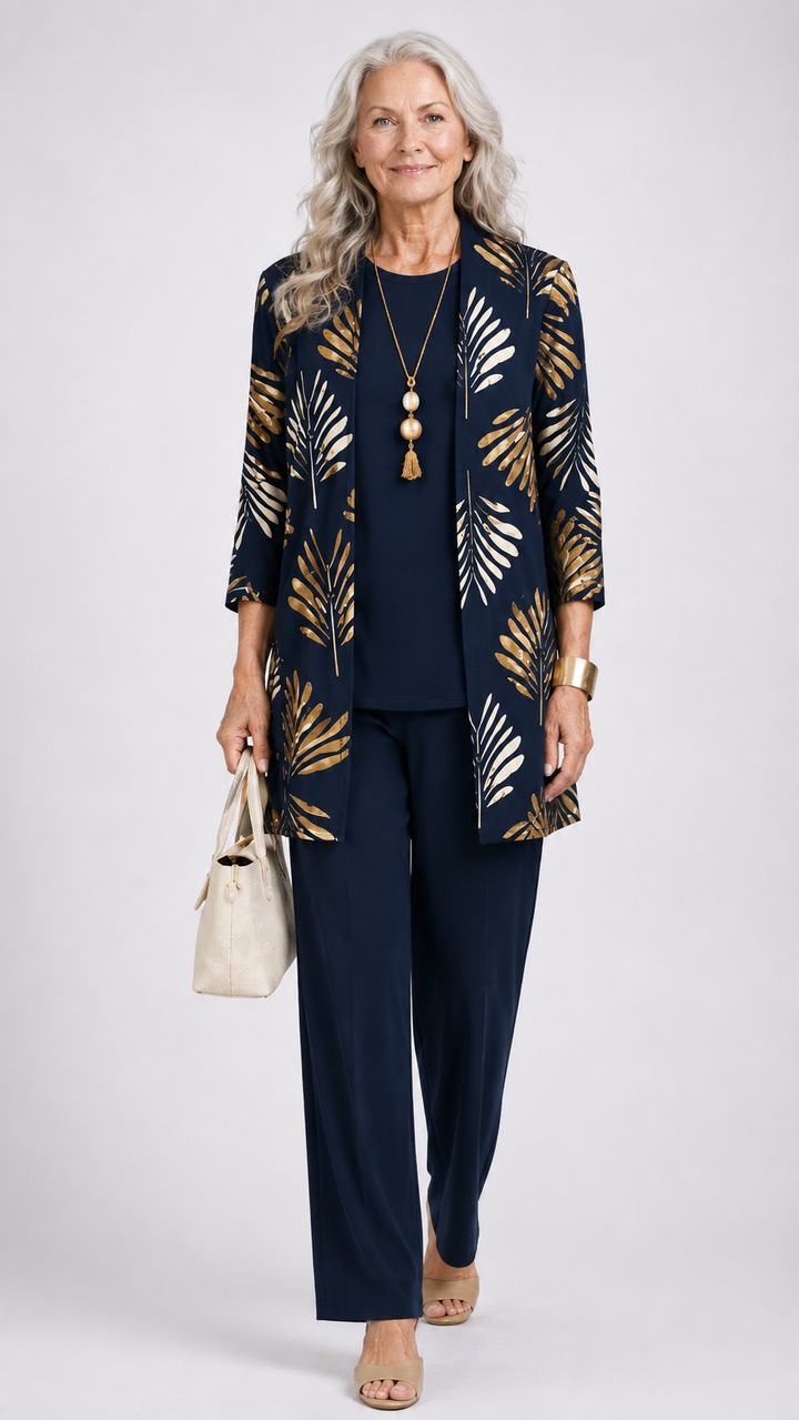 Relaxed Fit Loungewear Set with Cardigan and Wide Trousers