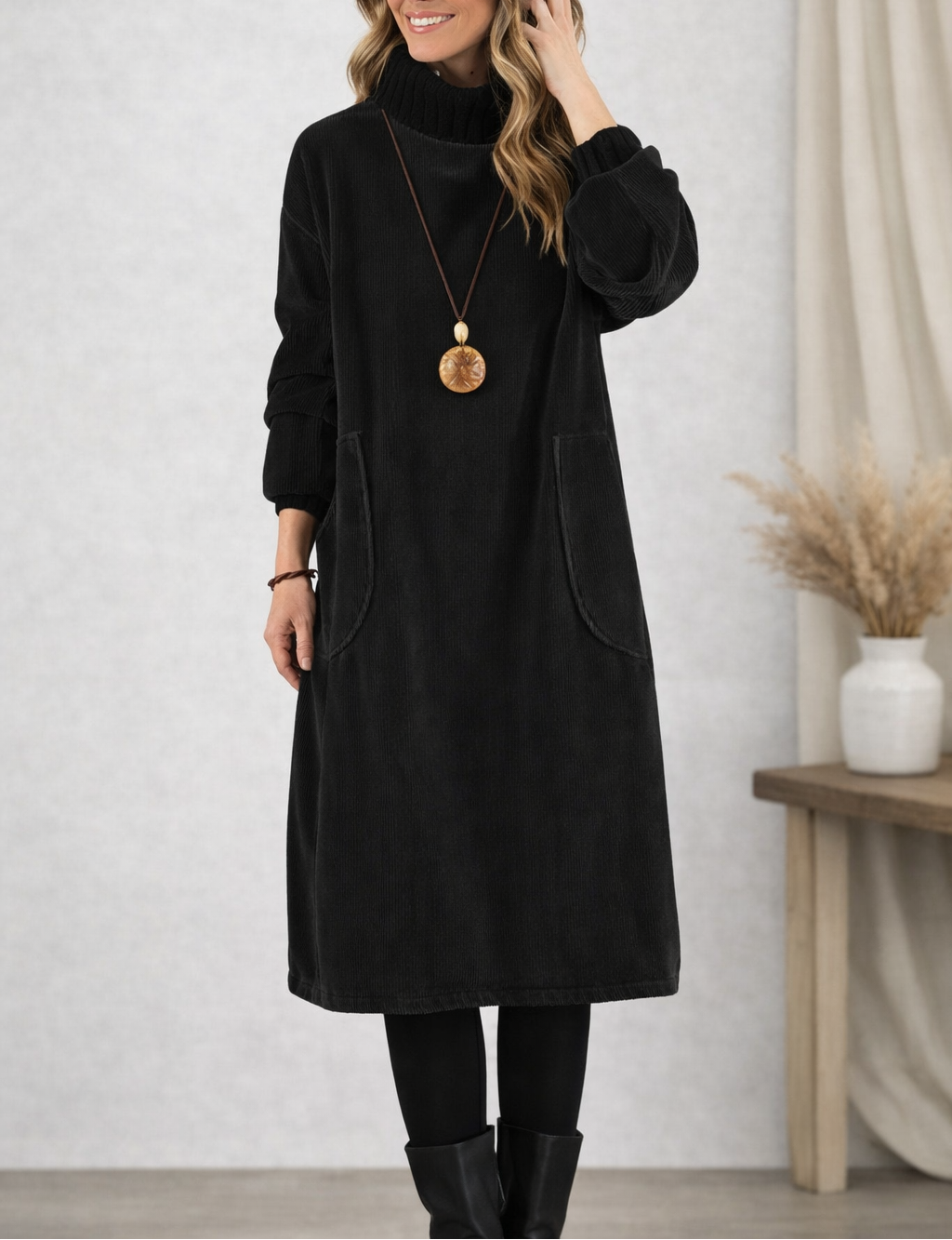 SVEA | Rollkragen-Midikleid
