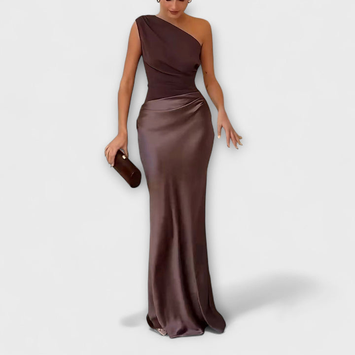 Elegant one-shoulder maxi dress