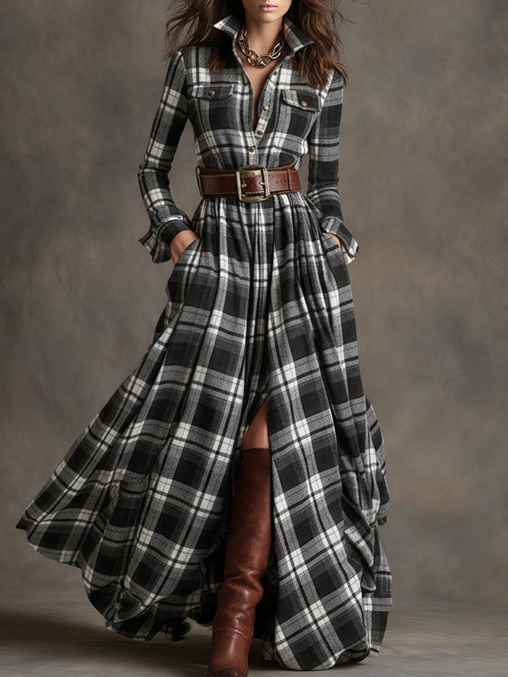 SVEA | Maxi-Hemdkleid mit Karomuster