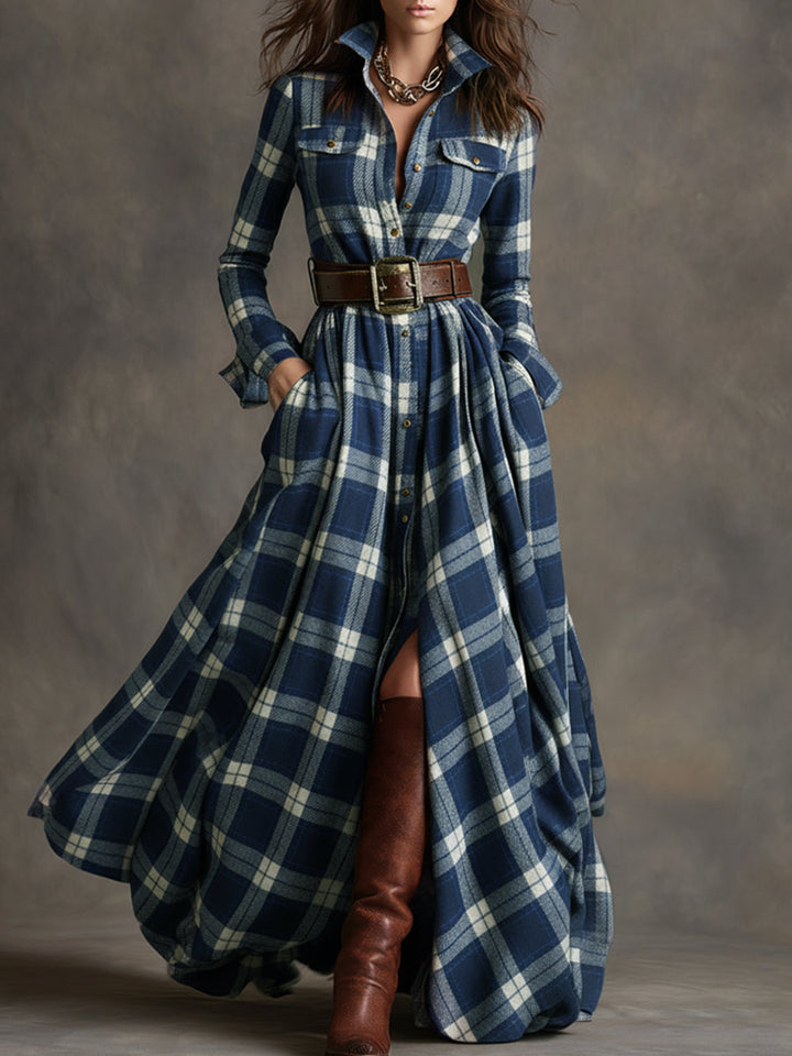 SVEA | Maxi-Hemdkleid mit Karomuster