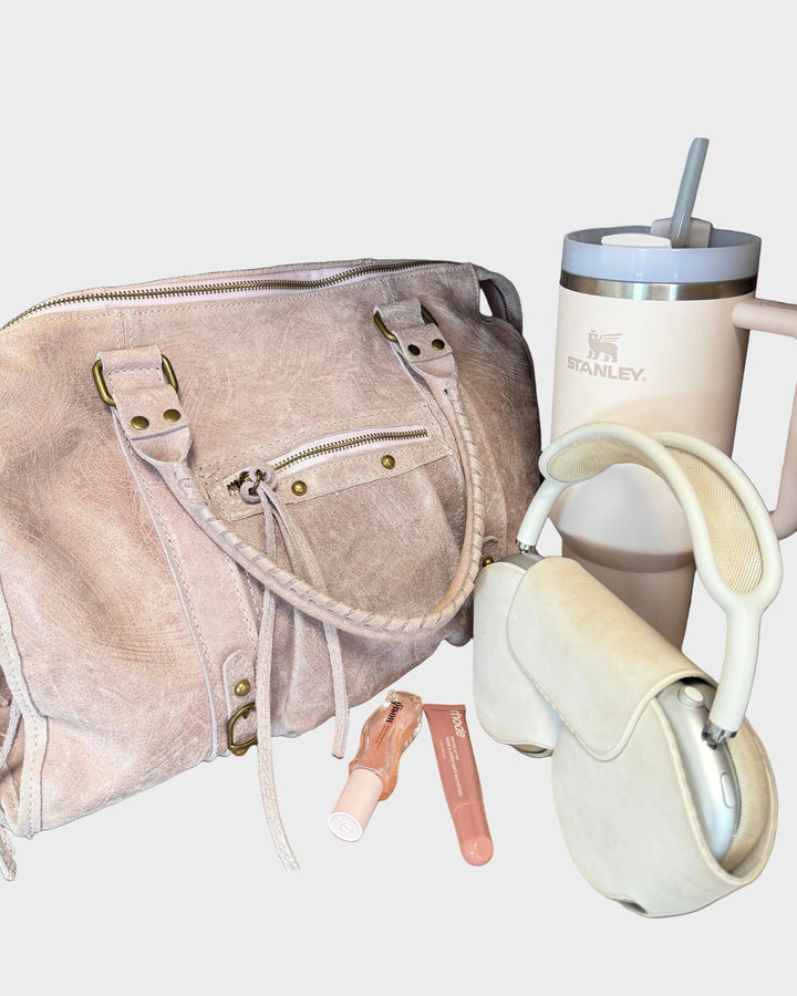 Jane | Vanilla Pink Shoulder Bag with Zipper