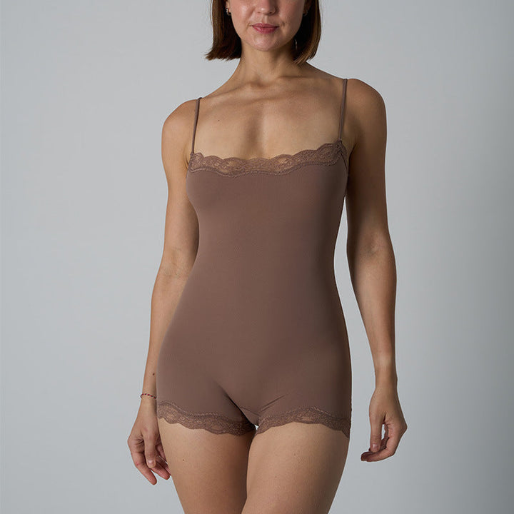 Chic Slim Seamless Spaghetti Strap Bodysuit