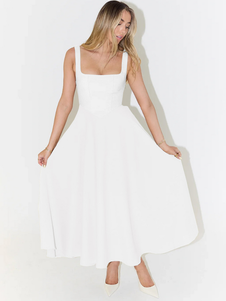 SVEA | Elegantes Midikleid mit eckigem Ausschnitt