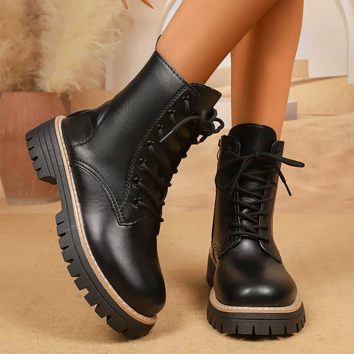 Women's Black Platform Combat Boots – Cendrane