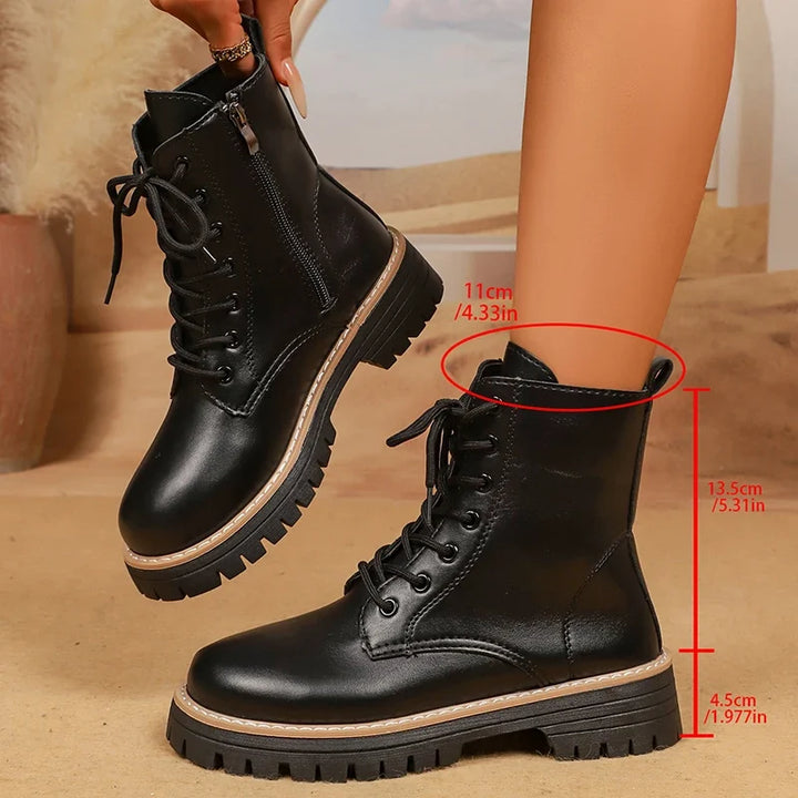 Women's Black Platform Combat Boots – Cendrane