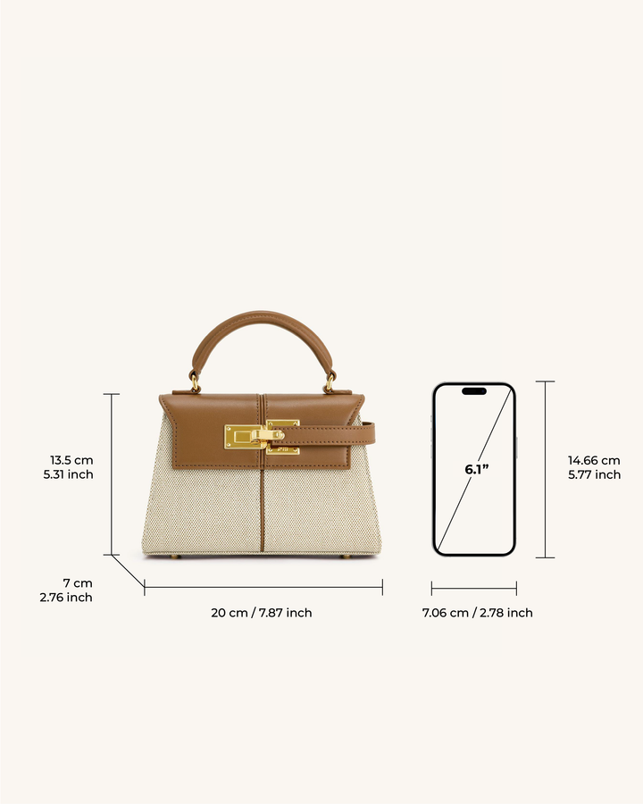 Top Handle Bag - Brown Canvas
