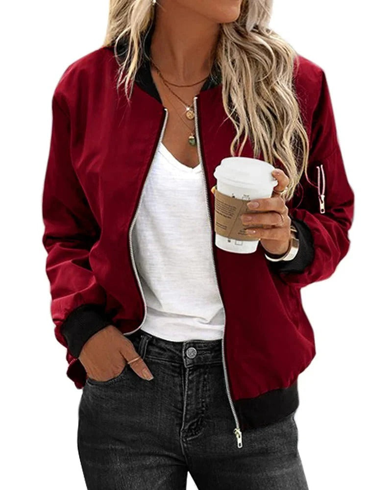 Classic Zip-Up Bomber Jacket