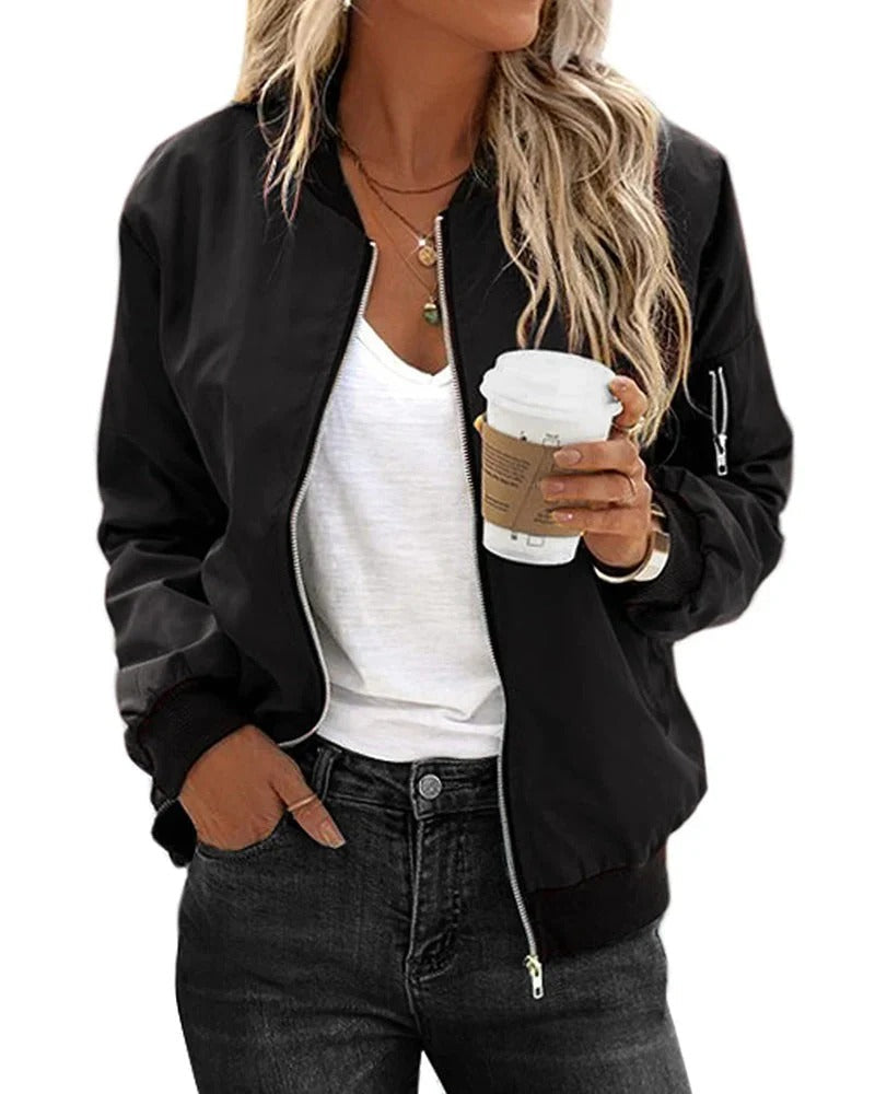 Classic Zip-Up Bomber Jacket