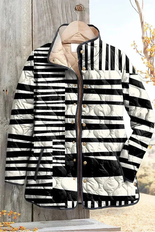 Quilted Jacket in Mixed Stripes