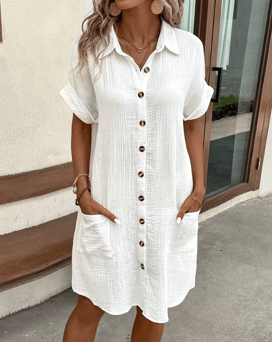 SVEA | Bequemes Hemdkleid mit Knöpfen