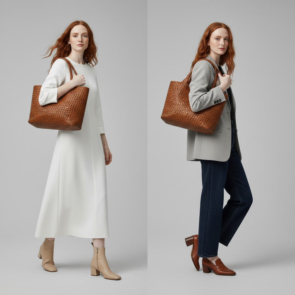 Hand-Woven Leather Tote