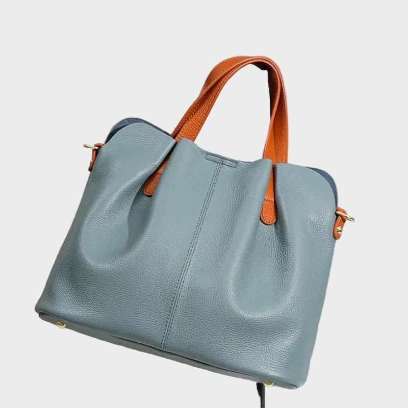 Genuine Leather Handbag with Litchi Grain