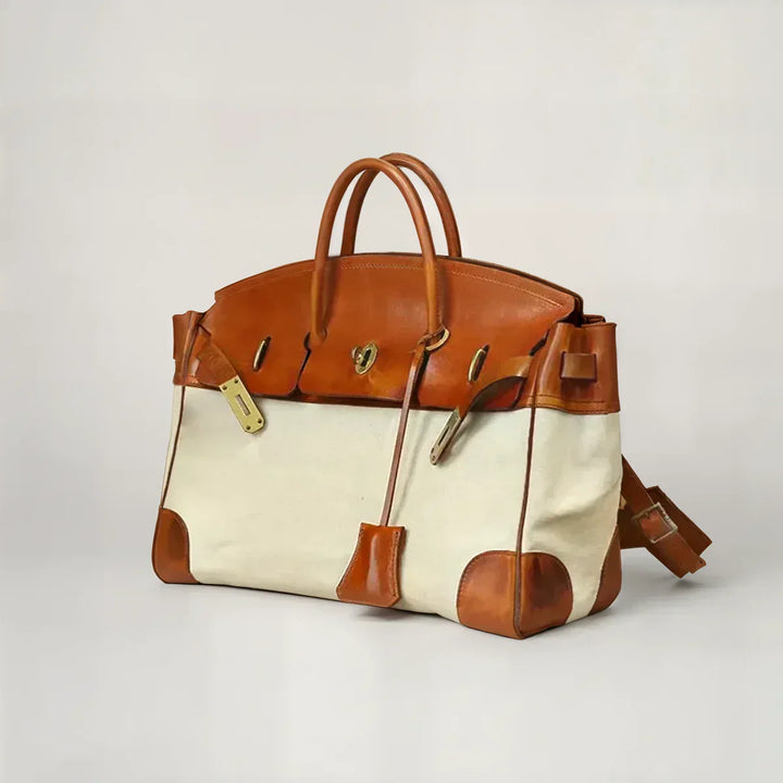 Jane | Leather Canvas Weekend Bag